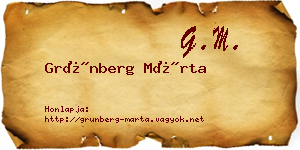 Grünberg Márta névjegykártya