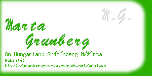 marta grunberg business card